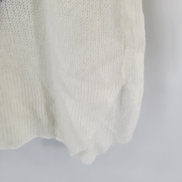 Wooden ships heart loose knit wool mohair crewneck sweater S/M - Picture 3 of 9